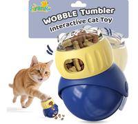 JoyBruko Interactive Cat Toys Treat Puzzle - for Indoor Cats Weight Loss Wobble Tumbler Feeder Food Dispenser, Fun Sliding Rolling, Enrichment Portion Control Slow Feeder for Kittens & Adult Cats
