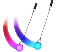 Joycabin 2 Pcs LED Poi Juggling, Luminous POI Juggling Balls with 7 Colors and Strobe Effect, LED Poi Ball for Beginners, Kids and Adults, Dancing, Camping, Light Shows, Raves