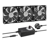 Joycabin 3 x 120mm Computer Fan, Computer Cooling Fan with AC Plug 220V PC Fan DC 4V 5V 12V Adjustable Speed Brushless Cooling Fans for PC, Computer, Server Cabinet, TV Box, AV Cabinet, Router