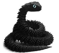 Joycabin 3D Printed Animals, 3D Printed Snake Fidget Toy, Articular Mobility 3D Printed Animal, Fidget Mini Animals Toy Articular Mobility Toys for Adults and Kids Autism/ADHD (60cm - Black)