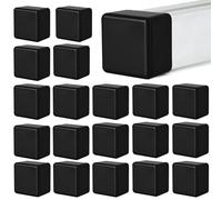 Joycabin Pack of 20 Black Plastic Square End Caps for 40 x 40 mm Aluminium Profile, Solar Rail Accessories