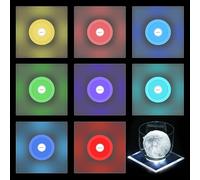 Joycabin Pack of 8 LED Coasters, Colourful LED Coasters, Luminous with 7 Light Modes, Square Drinks Coasters, Waterproof Luminous Coasters for Parties, Weddings, Bar, Christmas
