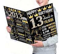 Joycard 13th Birthday Card with Envelope, 13th Birthday Decorations for Girls, 13 Year Old Birthday Gifts for Daughter, Happy Birthday Cards for 13 Year Old Granddaughter, Back in 2012