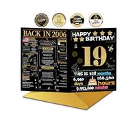 Joycard 19th Birthday Card with Envelope, 19th Birthday Decorations for Her Him, 19th Birthday Gifts for Daughter Son, Happy Birthday Cards for 19 Year Old Grandson Granddaughter, Back in 2006