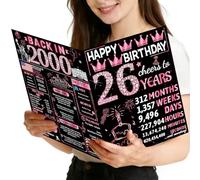 Joycard 26th Birthday Card with Envelope, 26th Birthday Decorations for Women, 26 Year Old Birthday Gifts for Her, Happy Birthday Cards for 26 Year Old Daughter, Back in 1999