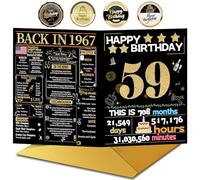 Joycard 59th Birthday Card with Envelope, 59th Birthday Decorations for Women Men, 59th Birthday Gifts for Mother Dad, Happy Birthday Cards for 59 Year Old Wife Husband, Back in 1967