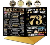 Joycard 73rd Birthday Card with Envelope, 73rd Birthday Decorations for Women Men, Birthday Gifts for Grandpa Grandma, Happy Birthday Cards for 73 Year Old Mother Dad, Back in 1953