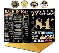 Joycard 84th Birthday Card with Envelope, 84th Birthday Decorations for Women Men, 84th Birthday Gifts for Grandpa Grandma, Happy Birthday Cards for 84 Year Old Mother Dad, Back in 1942