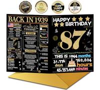 Joycard 87th Birthday Card with Envelope, 87th Birthday Decorations for Women Men, 87th Birthday Gifts for Grandpa Grandma, Happy Birthday Cards for 87 Year Old Mother Dad, Back in 1939