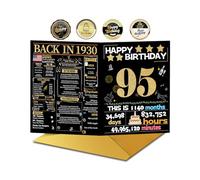 Joycard 95th Birthday Card with Envelope, 95th Birthday Decorations for Women Men, 95th Birthday Gifts for Grandpa Grandma, Happy Birthday Cards for 95 Year Old Mother Dad, Back in 1930