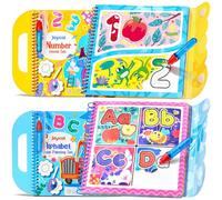 JoyCat 2 Packs Reusable Water Coloring Book for Toddlers 3-5, 28 Pages Alphabet & Number Tracing Magic Water Drawing Book, Mess-Free Preschool Learning Toys, Educational Gift for Boys Girls