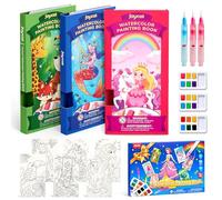 JoyCat 3 Pack Pocket Paint with Water Coloring Books for Kids, Art & Craft Activity Toy Set, Creative Travel & Home Painting Kit, Gifts for Girls & Boys Ages 3-8