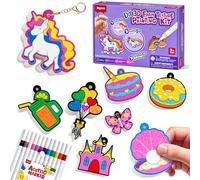 JoyCat 3D Art Kit, Magic Foam Texture Painting Kit, Princesses & Unicorn, Mess-Free Painting Crafts for Kids, DIY Color Activity, Travel Toy Creative Gift for Girls & Boys Ages 4-10