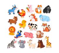 JoyCat Animal Series Wooden Fridge Magnets, Full-Back Magnetic Educational Toys for Toddlers and Kids Ages 2-5, 20 Piece Set