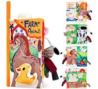 JoyCat Baby Toys 0-6 Months Farm Tails Sensory Books for Babies Touch and Feel Soft Books, Crinkle Book Baby Essentials for Newborn Infants Toys, Newborn Gifts for 0 3 6 12 months Boys Girls