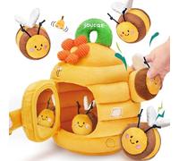 JoyCat Baby Toys 6-12 Months, Fun Beehive with 5 Stuffed Sensory Bees, Rattle, Crinkle, Mirror, Montessori Toys for Babies Toddlers 1-3, Infant Toy Baby Shower Birthday Gifts