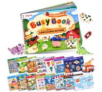 JoyCat Busy Book for Toddlers 3-5, Preschool Learning Activities, 15 Themed Educational Sensory Toys, Montessori Busy Travel Toys for Toddlers on Plane, Back to School, Birthday Gifts for Boys Girls