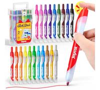 JoyCat Click Washable Markers for kids with Retractable Tips,20 Colors Markers Set,retractable marker for Toddlers Kids, Ideal arts & crafts supplies,coloring markers,Holiday Gifts for Kids.
