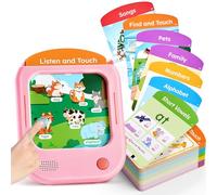 JoyCat Kids Learning Tablet, 156 Pages Tap-to-Read Flash Cards with 20 Interactive Games, Montessori Toy for Alphabet, Phonics, Words, Simple Math & Songs, Birthday Gifts for 2-6 Years Old