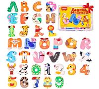 JoyCat Magnetic Letters and Numbers Fridge Magnets, Soft PVC Learning Refrigerator Toy Set for Kids & Toddlers, 26 Animal Alphabet Letters and 0-9 Numbers, Birthday Gift for Baby Boys and Girls