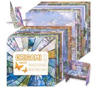 JoyCat Monet Inspired Origami Paper - 50 Sheets 6x6 Inch - Impressionist Art Double Sided Folding Paper for Adults & Artists
