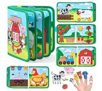 JoyCat Montessori Busy Book for Toddlers 1-3, Farm Theme, 15 Activities
