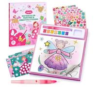 JoyCat Paint with Water Coloring Books & Creative Sticker(Tiny Fairy) | Watercolor & Sticker Activity - 200 Pcs Stickers for Kids, Toddler Painting Set, Art & Craft Travel Toy Gifts for Boys Girls