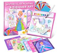 JoyCat Paint with Water Coloring Books & Shimmer Art (Magical Pony) | Princess Art & Craft, No Mess Art for Kids Ages 4-8, Craft Kits & Supplies, DIY Creative Activity, Gifts for Girls & Boys