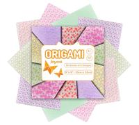 Joycat Pastel Glow in The Dark Origami Paper - 50 Sheets 6x6 Inches - Soft Luminous Sheets for Kids & Creative Projects, Ideal for Scrapbooking, Card Making and DIY Crafts