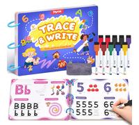 JoyCat Preschool Learning Activities 48 Reusable Pages, Handwriting Practice for Kids Toddlers, Tracing Letter Number Workbooks, Educational Autism Busy Book, Learning Gift Toys for 3 4 5 Year Olds