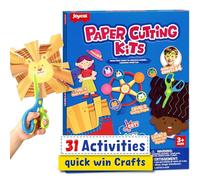 JoyCat Toddler Scissor Skills Activity Book, 4 Progressive Levels to Learn Cutting for Kids Ages 3-6, 27 Fun Crafts with Child-Safe Scissors, Fine Motor Skills, Craft Kit Birthday Gift for Boys Girls