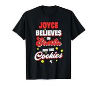 Joyce Believes in Santa Funny Joyce Christmas Name Value Graphic T-Shirt, Men, Black, L