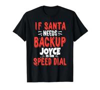 Joyce Santa's Backup Personalized Joyce Christmas Name Value Graphic T-Shirt, Men, Black, L