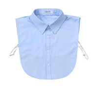 Joyci Men's Fashion OL False Collar Solid Color Lapel Half Shirt Fake Collar (Blue)