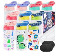 Joyclub 10 Pack Kids Sublimation Tumbler Water Bottle Blanks Insulated Tumbler Stainless Steel Children Sublimation Cups for DIY Craft Heat Press Print