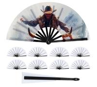 Joyclub 10 Pack Sublimation Fans Folding Fan Blank Bulk Clack Popping Fans for Line Dance Chinese Kung Fu Tai Chi Party Disco