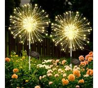 Joycome Garden Solar Lights, 2 Pack 120 LED Firework Solar Lights Outdoor Garden, 8 Modes Starburst Light Waterproof Dandelion Light DIY for Yard Lawn Balcony Flowerbed Patio Pathway Party Decor