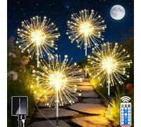 Joycome Garden Solar Lights, 4x120 LED Firework Solar Lights Outdoor Garden, 8 Modes Starburst Light Waterproof Dandelion Light DIY for Yard Lawn Balcony Flowerbed Patio Pathway Party Decor