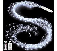 Joycome LED Light Tail 1 m, 100 LED Light Bundle, 8 Modes Waterproof Waterfall String Lights Battery-Operated with Remote Control, Timer for Christmas Balcony Indoor Outdoor Decoration - Cool White