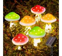 Joycome Solar Garden Ornaments 6 LED Mushroom Solar Lights, Outdoor Waterproof Mushroom Ornaments for Pathway Landscape Fence Lawn Backyard Wedding Party Decorations