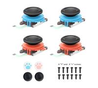 Joycon Joystick Replacement 4 Pack for Switch 2, Replacement Joy-Stick Analog Thumb Stick for Nintendo Joycon 2 (L)/(R) Blue/Red, Left/Right Analog Joystick with Thumbstick Grips & Screws