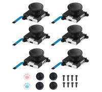 Joycon Joystick Replacement 6 Pack, Replacement Joystick Analog Thumb Stick for Switch Joy-Con Controller & Switch Lite, Left/Right Analog Joystick with Lock Buckles, Thumbstick Grips & Screws