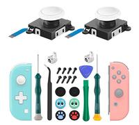 Joycon Joystick Replacement, Switch Joysticks Left/Right Analog Thumb Sticks for Nintendo Switch Joycon/Switch Lite/Switch OLED, Joycon Repair Kit with Thumbstick Caps & Drift Fix Tools