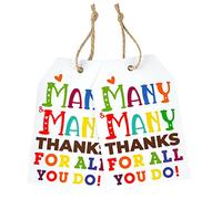 joycraft 100Pcs Thank You Tags with String, 3.3x2.1 inch Teacher Appreciation Tags, Thank You for All You Do Hangtags, Paper Gift Wrap Labels for Staff, Administrative Professional Day, Teacher Week