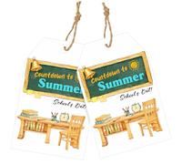 joycraft 50Pcs Summer Gift Tags with String, 3.3x2.1 in End of School Year Paper Hangtags, White Countdown to Summer Schools Out Labels for Summer Vacation Classroom Beach Party Favor