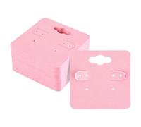 joycraft Earring Cards - 2 Inch Pink Earring Display Holder Cards, 100Pcs Kraft Paper Blank Stud Cards with 6 Holes for Selling, Jewelry DIY Crafts