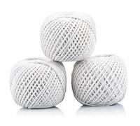 Joycraft Natural Cotton String Balls, 984Feet, 2mm, Durable for Arts, Craft, Gift Wrapping, Meat Prep, Baking, Gardening, Butchers (3pcs*328ft)