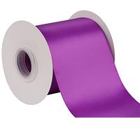 Joycrosso 100mm Double Faced Satin Ribbon 22 Meters-Roll Set for Chair Sash Gift Wrapping Party Favor Home Decoration Craft Supplies, Purple