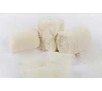 Joycrosso 3 Rolls Handmade Fringe Chiffon Ribbon Frayed Edges Ivory Ribbon 40mmX4.5Meter, Great for Wedding Invitations, Bridal Bouquets, Decor Tie Gifts Wrapping, DIY Crafts