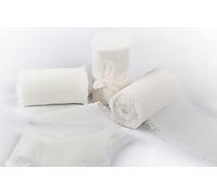 Joycrosso 3 Rolls Handmade Fringe Chiffon Ribbon Frayed Edges White Ribbon 60mmX4.5Meter, Great for Wedding Invitations, Bridal Bouquets, Decor Tie Gifts Wrapping, DIY Crafts